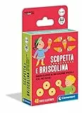 Clementoni - 16633 - Scopetta e briscolina - mazzo di carte, carte da gioco bambini 5 anni+, gioco da tavolo, gioco di società per tutta la famiglia, 2-6 giocatori, Made in Italy, Multicolore