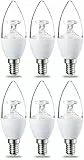 Amazon Basics Lampadina LED E14 a Oliva, 6W (equivalenti a 40W), Luce Bianca Calda, Dimmerabile- Pacco da 6