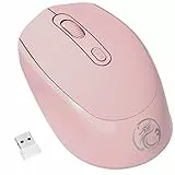 VEGCOO Mouse Wireless 2.4G per Laptop Ricaricabile, Mouse Bluetooth Dual Mode, Connessione Multidispositivo, Mouse Silenzioso, Mouse Ergonomico per Ufficio, Mac, Windows (Rosa)