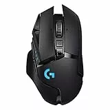 Logitech G502 Mouse Gaming Wireless LIGHTSPEED, Sensore HERO 16K, 16000 DPI, RGB, Design Leggero, 11 Pulsanti Programmabili, Memoria Integrata, Compatibile PC/Mac/Laptop, Nero
