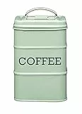 KitchenCraft Living Nostalgia Contenitore per Caffè, con Coperchio Salvafreschezza, Solo Lavaggio a Mano, 11 x 17 cm (4' x 6.5'), Verde Salvia