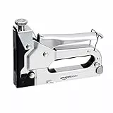 Amazon Basics - Graffettatrice robusta, sparapunti 3 in 1 con 600 graffette, per tappezzeria, riparazioni domestiche, falegnameria, decorazioni e mobili, Nero