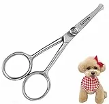 Forbici da toelettatura per cani Cesoie regolabili per animali domestici dritte Punta arrotondata Punta a sfera Forbice da taglio per capelli professionale affilata di lunga durata (4,5 pollici)