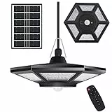 Osairous Lampada A Sospensione Solare, Luci Esterno con Rilevatore Di Movimento, 180LEDs con Telecomando, IP65 per Giardino,Garage,Casa