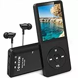 AGPTEK Lettore MP3 8GB Lettore MP3 Portatile con Schermo 1,8 Pollici, Radio FM, Piccolo Musicale MP3 Running Sportivo, Supporto Massimo Memory Card TF 64GB, Nero