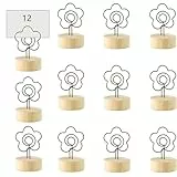 MoK 12 Pezzi Supporti per Cartellini Segnaposto, Supporto Numero Posto Legno, Titolare Portafoto, per Feste, Matrimoni, Decorazione della Casa, Ufficio, Ristorante
