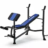 WINNOW Panca pesi regolabile con estensione delle gambe e Preacher Curl Panca per allenamento a casa Palestra per sollevamento pesi Panca per allenamento completo