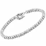 SAGA GIOIELLI® BRACCIALE SFERE ARGENTATE ACCIAIO 4 MM