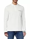 Tommy Hilfiger Maglietta Polo Maniche Lunghe Uomo Flag Cuff Cotone, Bianco (White), M