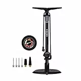 Pompa da pavimento per bici, pompa da bicicletta da pavimento con pompe per biciclette Presta & Schrader Valvole Pompa ad alta pressione portatile multiuso da 170 psi per bici e palloni