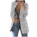 vokkrv Blazer Donna Autunno Abito Blazer Donna Maniche Lunghe Blazer Donna Curvy Giacche Blazer Donna Casual Business Cardigan Blazer Oversize Donna, Top Donna Eleganti, Bianco, Grigio, Beige, Blu