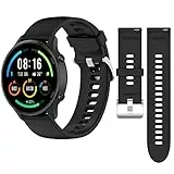QULLOO Cinturino Orologio in Silicone per Xiaomi Mi Watch/Xiaomi Watch S1 /Xiaomi Watch S1 Active/Xiaomi Mi Watch Color Sport 22mm, Ricambio di Cinturino per Smart Watch Uomo e Donna (Nero)