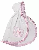 Filet - Mantellina Accappatoio in Morbida Spugna di Cotone per Neonati, con Cappuccio, Tasca con Orsetto Ricamato, Made in Italy, Colore Bianco e Rosa