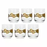 THUN - Set 6 Bicchieri in Vetro Country con Fiore e Tulipano - 270ml