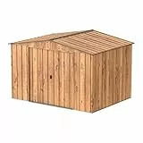 Duramax Top 10 x 8 Capanno da giardino in metallo resistente alle intemperie, Venatura del legno e Marrone