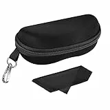 MoKo Custodia Occhiali da Sole, Custodia Occhiali Universali con Cerniera, Panno Pulizia in Microfibra, Accessori Occhiali, Dim 16,99 x 8,99 x 8 cm Custodia per Occhiali da Sole Lettura - Nero