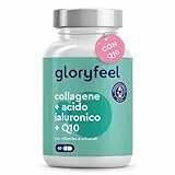 Acido Ialuronico e Collagene + Coenzima Q10, con Vitamina C e Zinco, Vitamine A, B12, D3, Magnesio, 60 Capsule, Collagene Marino Idrolizzato, Integratore Pelle, Ossa e Articolazioni, Senza Additivi