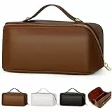 Borsa Cosmetica da Viaggio, Trousse da Viaggio, Portatile Beauty Case da Viaggio Donna Grande Capacità Borsa da Viaggio per Cosmetici in Pelle PU Borse da Toilette Impermeabile Portatile (C)