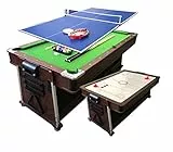 Simba Srl Biliardo 7 FT Carambola Verde + Air Hockey + Piano Ping Pong + Piano per Tavolo