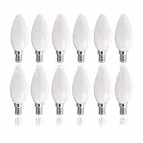 Paco Home Lampadina a per attacco E14, C35, vintage, con vetro opalino, dimmerabile, Set dimensioni: Latteo set di 12