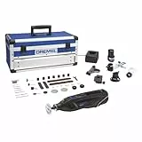 Dremel 8260 Multiutensile a 2x batteria al litio da 2x 12V 3Ah, con 65 accessori e 5 complementi, motore Brushless, gestione elettronica, velocità variabile 5.000-30.000 giri/min, Bluetooth