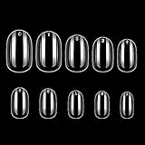 Makartt 500 Pezzi Acrilico Unghie Finte, Copertura completa Artificiale Falsi Unghie, Punte per Unghie Ovali Corte per Saloni di Manicure Trasparente Unghie Tips Set