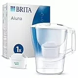 BRITA Caraffa filtrante Aluna bianca (2.4L) incl. 1 x filtro MAXTRA PRO All-in-1 - adatta alla porta del frigorifero con Memo digitale - ora in confezione Smart Box sostenibile