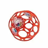 Bright Starts Oball Sonaglio a presa senza BPA per neonati in rosso, età a partire dal neonato, 4 pollici