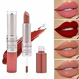 2 IN 1 Rossetto Matte Lunga Durata, Lucidalabbra Opaco, Mini Rossetti Portatile, Tazza antiaderente, rossetto liquido per cosmetici a lunga durata impermeabile (07)