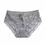 Liaddkv Mutande da donna calde, mutande da donna, senza cuciture, personalizzate, mutandine da donna, sexy, senza cuciture, a vita bassa e mutande, in pizzo sexy, grigio., Taglia unica