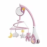 Chicco Next2Dreams Giostrina Neonato 3in1 con Carillon Elettronico per Culla e Lettino, Compatibile con Culla Chicco Next2Me, con Effetti Sonori, Proiettore di Luce Soffusa, Musica - 0+ Mesi, Rosa