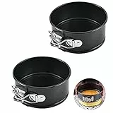 2 Pezzi Tortiera Apribile Stampo a Cerniera, Rotondo 11 cm Springform in Acciaio con Rivestimento Antiaderente, Colore Nero, per Fare Torte e Dessert