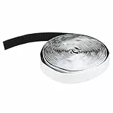 Apalus 6.30m Nastro con Chiusura a Strappo Per Zanzariere, Tende, Guarnizioni per Installazione Condizionatori Portatili - Retro adesivo largo 20 mm SOLO MASCHIO Col. NERO