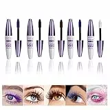 Holzsammlung Mascara per ciglia in fibra di seta 5D,5 Colori Set di Mascara Colorato,Waterproof Volumizzante Ciglia Extralunghe Incurvante a Lunga Durata Senza Grumi