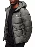 Superdry Giacca Imbottita, Grigio Scuro, M Uomo