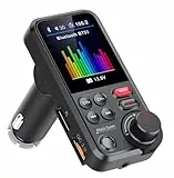 GizmoVine Trasmettitore FM Bluetooth per Auto, Adattatore Radio Auto Ricarica Rapida QC3.0 con Schermo a Colori da 1,8'con Microfono Potente per Chiamate Vivavoce, Supporta Siri Google Assistant