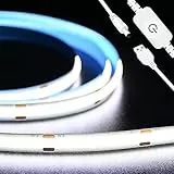 SUBOSI Strisce LED COB USB 5V Bianco freddo 6000K, 2M / 640LEDs Luci LED dimmerabili con dimmer, CRI90+, strisce flessibili per retroilluminazione TV