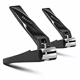 FERYES Tagliaunghie Con Fermo Set 2 Pezzi, Tagliaunghie Senza Spruzzi E Tagliaunghie, Tagliaunghie In Acciaio Inossidabile Per Uomini E Donne - Nero