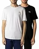 FILA Brod Double Pack T-Shirt, Bellezza Bianca e Nera, S Uomo