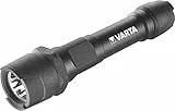 Varta 18701 Torcia LED a Mano Indestructible Flashlight F20, 1 Watt, 2 pile Stilo AA Longlife Power Incl, 170 Lumen corpo alluminio resistente a urti, cadute 4mt, acqua IPX4, per attività Outdoor e Professionali, gancio integrato