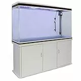 Acquario 300 Litri Acquario con Filtro a Cascata con Mobile Incluso - Armadietto Mobile Bianco
