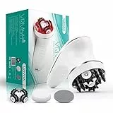 VOYOR Massaggiatore Anticellulite Cordless Elettrico per Viso Braccio Collo Corpo, 3 Teste Muti-funzional, Spazzola Pulizia, Impermeabile IPX7