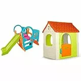 Feber Famosa 800010247 Activity Center Centro Di Attivita & Fantasy House Casetta Da Gioco, Tradizionale, Grande, 85X108X124 Cm