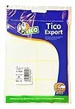 Tico Etichette adesive bianche in bustina, 58x36mm, 8 etichette per foglio, adesivo permanente, scrivibili a mano, 10 fogli