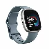 Smartwatch per il fitness Fitbit Versa 4 con GPS integrato, fino a 6 giorni di autonomia e compatibile con iOS 15 & Android OS 9.0, Blu avio / Alluminio grigio platino