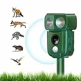 Repellente Gatti, Repellente Ultrasuoni Energia Solare IP66 Impermeabile a Frequenza Regolabile per Allontanare Animali 5 Modalità Regolabile Repeller Animali Ultrasound Repellente per Animali