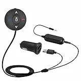 BESIGN Kit Vivavoce Bluetooth 4.1 Auto, Ricevitore Audio Bluetooth con Built-in Microfono, 3.5mm Jack Aux, Isolatore di Rumore e Sfiato Aria Clip