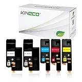 Kineco 5 toner compatibili con Dell C1760nw, 1250c, C1765nfw, C1700 Series, 1350cnw, 1355cnw - nero 2.000 pagine ciascuno, colore 1.400 pagine ciascuno