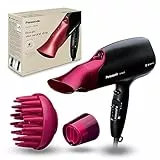 Panasonic EH-NA65-K825 Asciugacapelli 2000 W Stile Professionale con Tecnologia Idratante Nanoe, No Doppie Punte, No Crespo, Asciugatura Rapida e Delicata, Nero e Fucsia