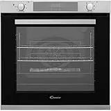 Candy FCXP615X/E Forno Elettrico da Incasso, Ventilato, Capacità 80 Litri, Funzione Pizza, 8 Programmi, 57x59.5x59.5 cm, Inox, Classe A